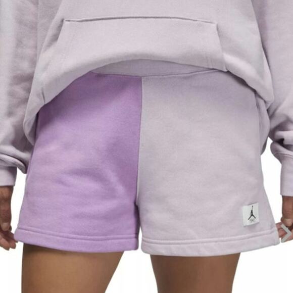 NWT! Women's Jordan Flight Fleece Color-Block Shorts Pink Purple XL - Picture 2 of 11